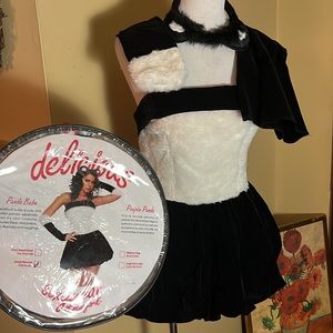 Vtg Sexy Furry Sexy DressUp sz Snall / Medium PANDA BABE by Delicious MiniDress
